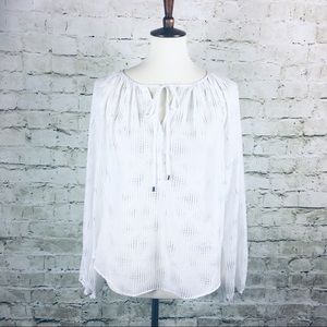 Jennifer Lopez Long Sleeve Silver Dot Top (Size S)